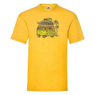 ΚΙΤΡΙΝΟ t-shirt FRUIT OF THE LOOM με στάμπα A417